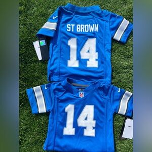 New 2T-3T-4T Amon-Ra St. Brown Detroit Lions Nike Dri-FIT #14 NFL Jersey
